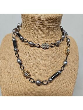 Lia Sophia Retired Silver-tone "Ravena" Long Necklace